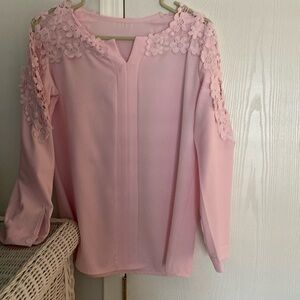 Beautiful pink blouse do not know the make size medium, but runs a little small